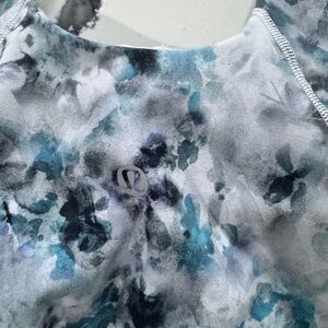 lululemon athletica Blue, Teal and Gray Watercolor Print align tank top